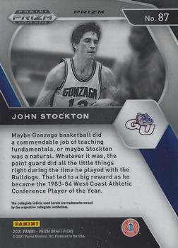 2021 Panini Prizm Draft Picks - Green #87 John Stockton Back