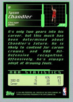 2003-04 Topps Rookie Matrix #11 Tyson Chandler Back