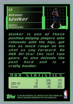 2003-04 Topps Rookie Matrix #13 Antoine Walker Back