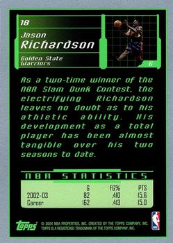 2003-04 Topps Rookie Matrix #18 Jason Richardson Back