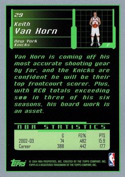 2003-04 Topps Rookie Matrix #29 Keith Van Horn Back