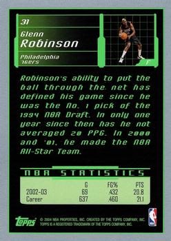 2003-04 Topps Rookie Matrix #31 Glenn Robinson Back