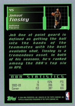 2003-04 Topps Rookie Matrix #45 Jamaal Tinsley Back