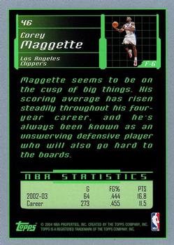 2003-04 Topps Rookie Matrix #46 Corey Maggette Back