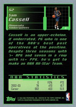 2003-04 Topps Rookie Matrix #52 Sam Cassell Back