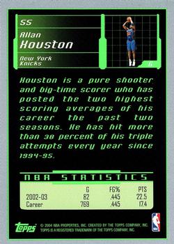 2003-04 Topps Rookie Matrix #55 Allan Houston Back