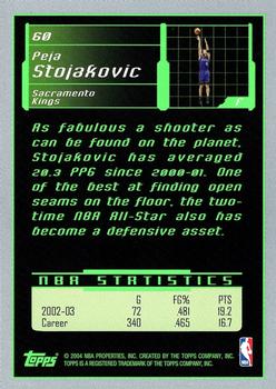 2003-04 Topps Rookie Matrix #60 Peja Stojakovic Back