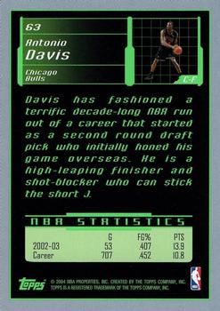 2003-04 Topps Rookie Matrix #63 Antonio Davis Back