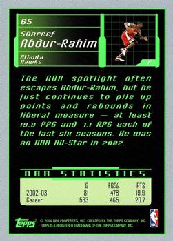 2003-04 Topps Rookie Matrix #65 Shareef Abdur-Rahim Back