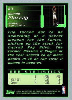 2003-04 Topps Rookie Matrix #67 Ronald Murray Back