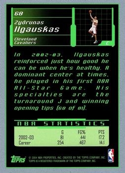 2003-04 Topps Rookie Matrix #68 Zydrunas Ilgauskas Back
