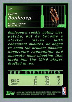 2003-04 Topps Rookie Matrix #71 Mike Dunleavy Back