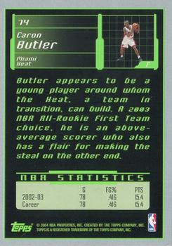 2003-04 Topps Rookie Matrix #74 Caron Butler Back