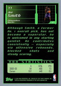 2003-04 Topps Rookie Matrix #77 Joe Smith Back