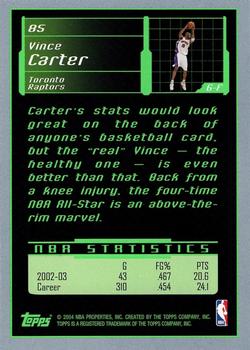 2003-04 Topps Rookie Matrix #85 Vince Carter Back