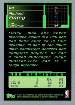 2003-04 Topps Rookie Matrix #88 Michael Finley Back