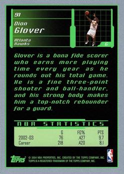 2003-04 Topps Rookie Matrix #91 Dion Glover Back