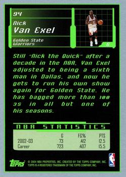 2003-04 Topps Rookie Matrix #94 Nick Van Exel Back