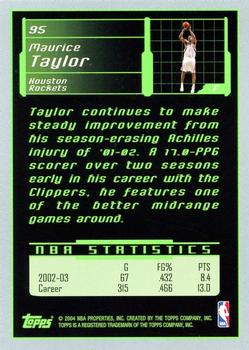 2003-04 Topps Rookie Matrix #95 Maurice Taylor Back