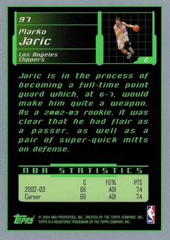 2003-04 Topps Rookie Matrix #97 Marko Jaric Back