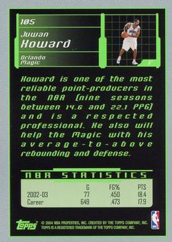 2003-04 Topps Rookie Matrix #105 Juwan Howard Back