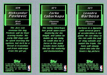 2003-04 Topps Rookie Matrix #137 / 127 / 129 Leandro Barbosa / Zarko Cabarkapa / Aleksandar Pavlovic Back