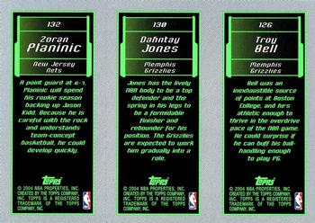 2003-04 Topps Rookie Matrix #126 / 130 / 132 Troy Bell / Dahntay Jones / Zoran Planinic Back