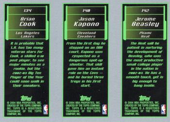 2003-04 Topps Rookie Matrix #142 / 140 / 134 Jerome Beasley / Jason Kapono / Brian Cook Back
