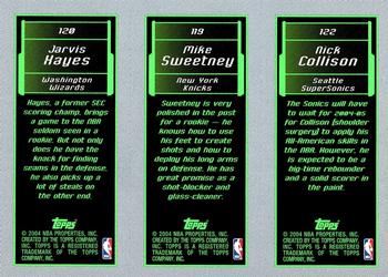 2003-04 Topps Rookie Matrix #122 / 119 / 120 Nick Collison / Mike Sweetney / Jarvis Hayes Back