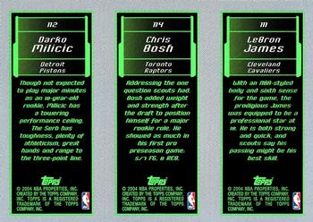 2003-04 Topps Rookie Matrix #111 / 114 / 112 LeBron James / Chris Bosh / Darko Milicic Back
