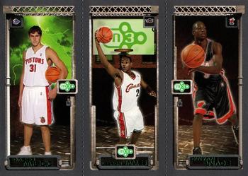 2003-04 Topps Rookie Matrix #112 / 111 / 115 Darko Milicic / LeBron James / Dwyane Wade Front