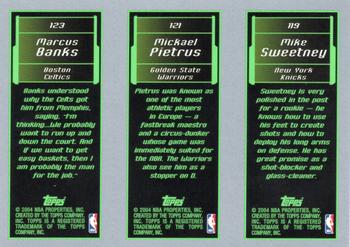 2003-04 Topps Rookie Matrix #119 / 121 / 123 Mike Sweetney / Mickael Pietrus / Marcus Banks Back