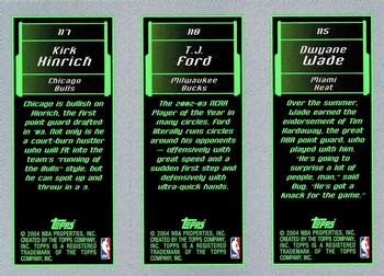 2003-04 Topps Rookie Matrix #115 / 118 / 117 Dwyane Wade / T.J. Ford / Kirk Hinrich Back