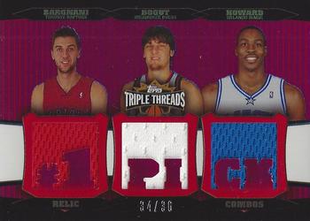2006-07 Topps Triple Threads - Relics Combos #TTRC-5 Andrea Bargnani / Andrew Bogut / Dwight Howard Front