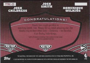 2006-07 Topps Triple Threads - Relics Combos #TTRC-23 Dominique Wilkins / Josh Smith / Josh Childress Back