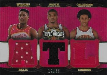 2006-07 Topps Triple Threads - Relics Combos #TTRC-23 Dominique Wilkins / Josh Smith / Josh Childress Front