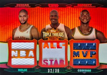 2006-07 Topps Triple Threads - Relics Combos #TTRC-43 Tim Duncan / Shaquille O'Neal / Kevin Garnett Front