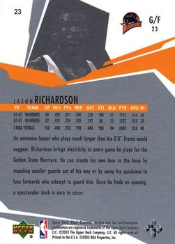 2003-04 Upper Deck Black Diamond #23 Jason Richardson Back