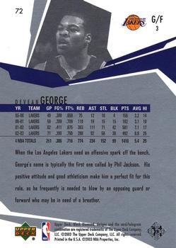 2003-04 Upper Deck Black Diamond #72 Devean George Back