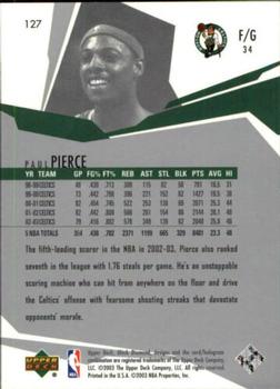 2003-04 Upper Deck Black Diamond #127 Paul Pierce Back