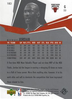 2003-04 Upper Deck Black Diamond #183 Michael Jordan Back