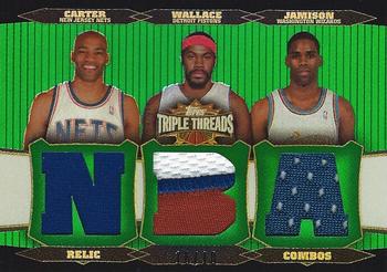 2006-07 Topps Triple Threads - Relics Combos Emerald #TTRC-27 Vince Carter / Rasheed Wallace / Antawn Jamison Front