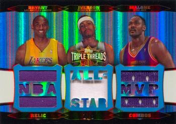 2006-07 Topps Triple Threads - Relics Combos Sapphire #TTRC-44 Kobe Bryant / Allen Iverson / Karl Malone Front