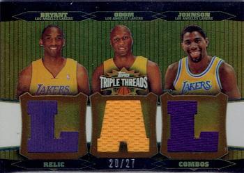 2006-07 Topps Triple Threads - Relics Combos Sepia #TTRC-9 Kobe Bryant / Lamar Odom / Magic Johnson Front
