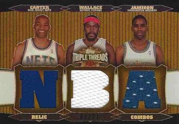 2006-07 Topps Triple Threads - Relics Combos Sepia #TTRC-27 Vince Carter / Rasheed Wallace / Antawn Jamison Front