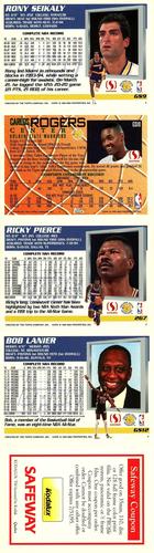 1994-95 Topps Safeway Golden State Warriors - Panels #GS9-GS12 Rony Seikaly / Carlos Rogers / Ricky Pierce / Bob Lanier Back