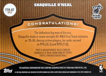 2006-07 Topps Triple Threads - Relics Sepia #TTR-87 Shaquille O'Neal Back