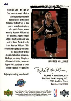 2003-04 Upper Deck Exquisite Collection #44 Mo Williams Back