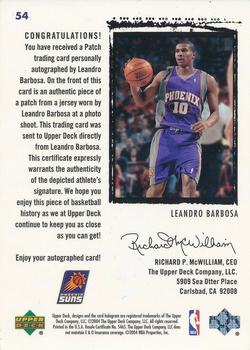 2003-04 Upper Deck Exquisite Collection #54 Leandro Barbosa Back