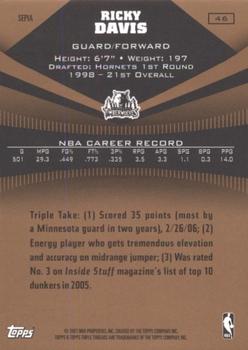 2006-07 Topps Triple Threads - Sepia #46 Ricky Davis Back